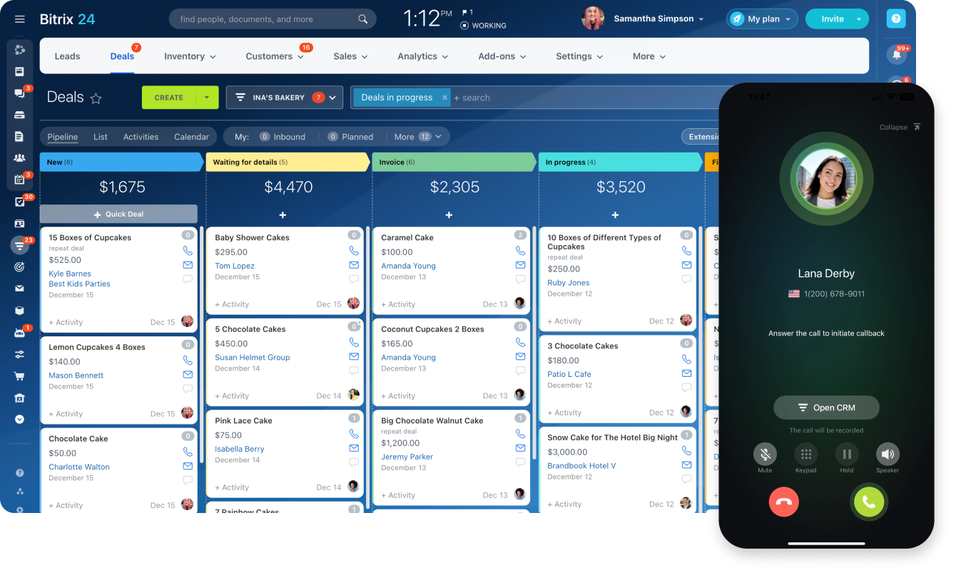 Bitrix24 CRM Dashboard